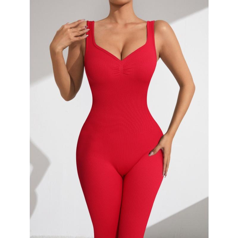 sexy v-neck elasticity Gym Jumpsuit Women's Fitness Sets Sports Overalls for Woman Tracksuit Yoga Clothing long pants Workout Sportswear