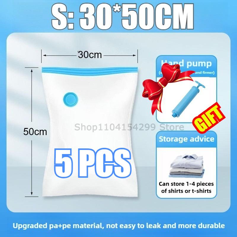 1-10PCS Vacuum Storage Bag Travel Organizer with Pump Leakproof & Scratch-Resistant for Clothes Blankets Bedding Space-Saving