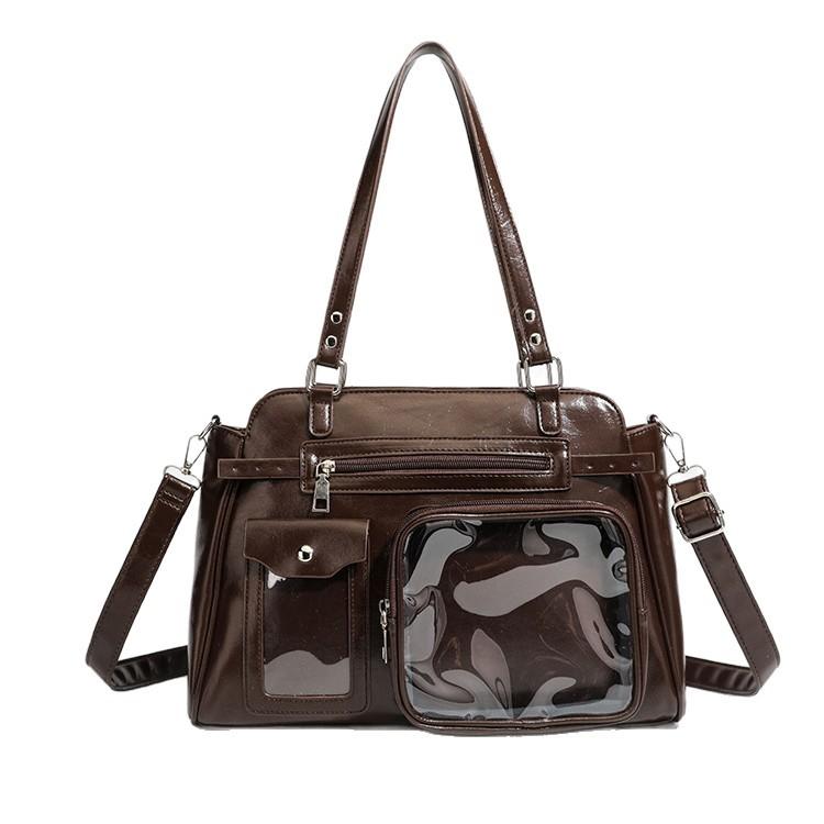 Japanese Itabag With Transparent Display Multi-pocket Shoulder Bag Fashion Tote Bag Jk Uniform Handbag Y2k Style Crossbody Bag