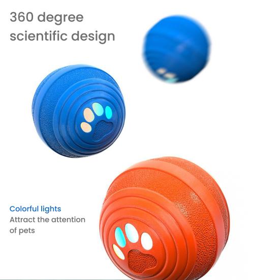 Interactive Dog Ball Smart Toy with 4 Modes Small Medium Dogs Automatic Rolling Bouncing Waterproof Rechargeable Dog Toy