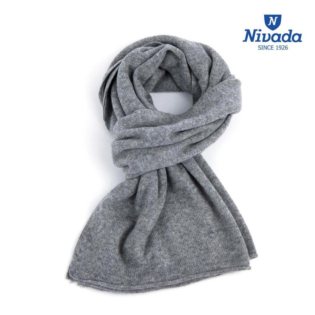 

[NIVADA] Nivada 8002 100% Cashmere Knit Muffler Gray (60x180cm)