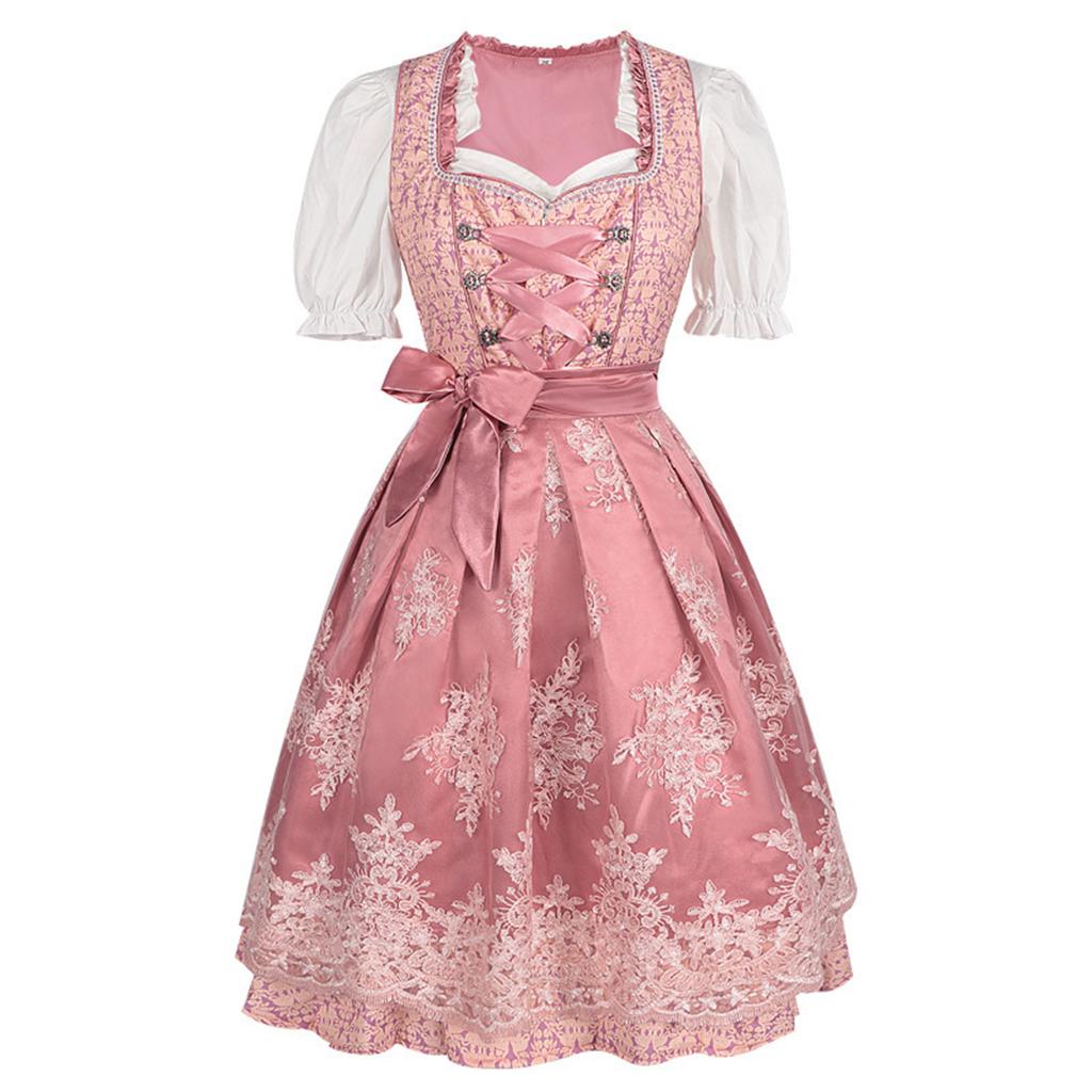 Women's Oktoberfest Dress with Lace and for Performance and Costume Parties