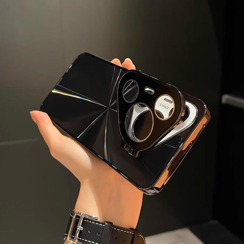 CD Patterned Laser Lens Bracket Suitable for Huawei Pura70pro Mobile Phone Case New P70 Full Inclusive Anti Fall Protection Case