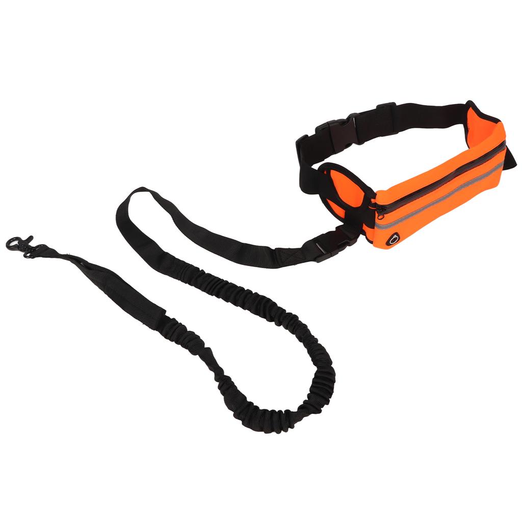 Hands Dog Leash Shock Absorption Reflective Dog Running Leash with Zippered Bag for Walking Jogging Running