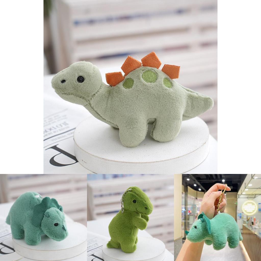Cute 2024 Dinosaur Plush Toy Keychain Soft Pp Cotton Bag And Car Ornament