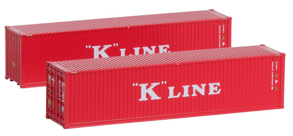 KATO N Gauge 40ft High Cube Container Kawasaki Kisen 2 Pieces Railway Model Supplies 23-580D