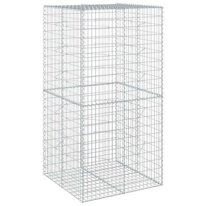 VidaXL Panier gabion avec couvercle 100x100x200 cm fer galvanisé, mur en gabion, mur de soutènement en gabion, clôture en 3295225