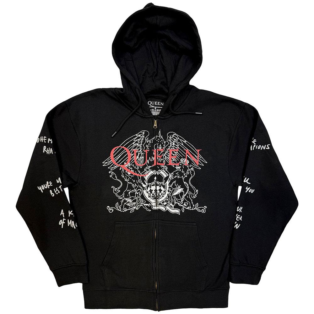 Queen Unisex Adult Crest Outline Logo Hoodie