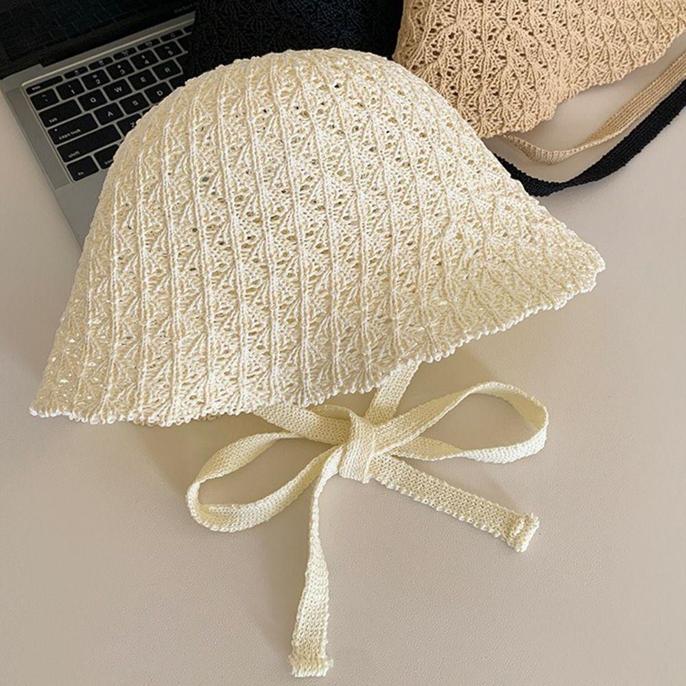 New Weaving Cap Summer Bucket Hat Korean Basin Cap  Beach