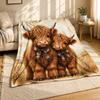 Baby Hochlandrinder mit Schleifen Korallenfleece Decke