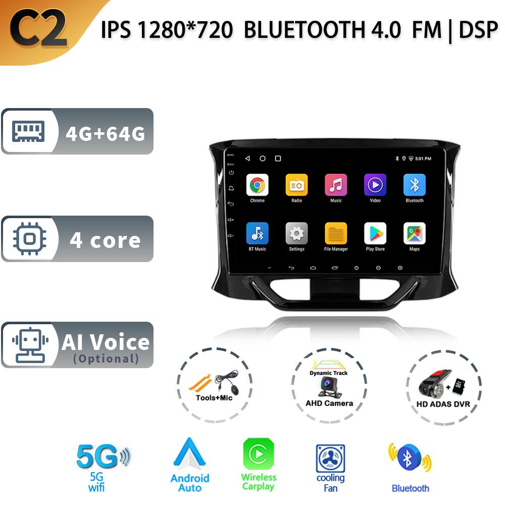 Android 13 Wireless CarPlay Auto Car Radio For LADA Xray X-ray 2015-2019 Multimedia 4G WIFI GPS Navigation Screen