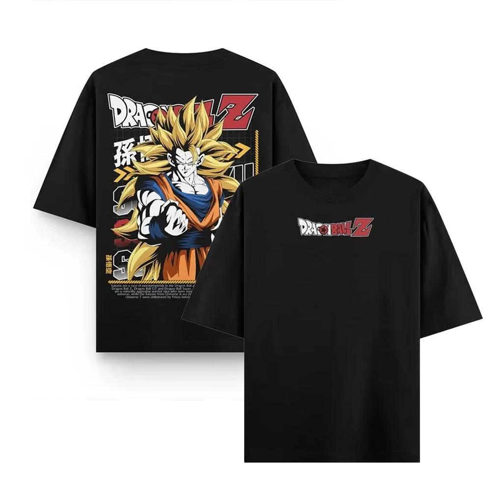 

2026 new Dragon Ball Tshirt Pure cotton loose fit sporty and casual retro print street style S