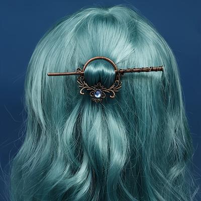 Viking Punk Witch Wand Hair Clip, Thick Moth Hair Wand, Halloween Party Cosplay Costume Props, Nordic Gothic Headwear