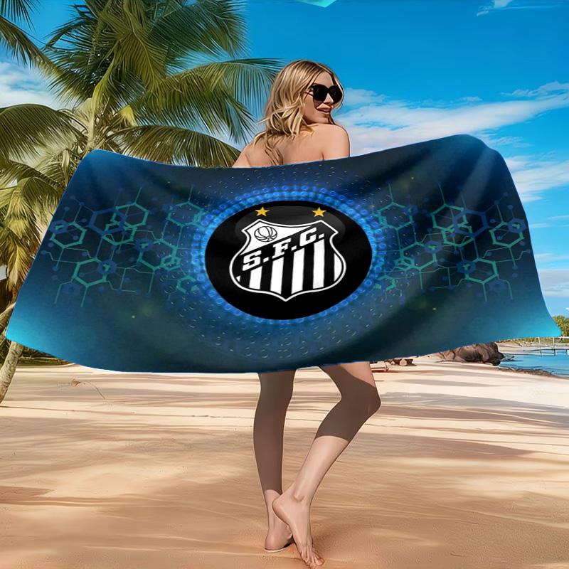 Fc Crest Design Printed Microfiber Beach Towel, Soft And Absorbent, Quick-Dry, Ideal for Summer Travel, Beach Essential, Swimming Pool