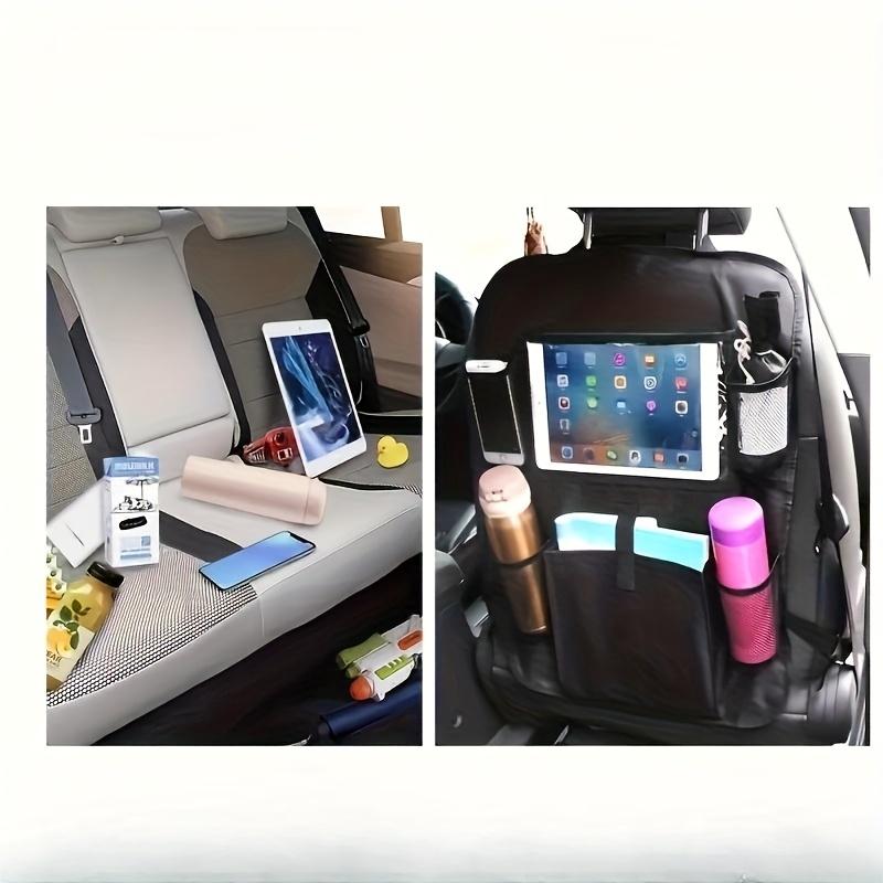 Car Seat Back Storage Bag, Rear Seat Kick Mat Protector, Durable Waterproof Oxford Cloth Mesh Pocket for Storing Accessories and Toys.