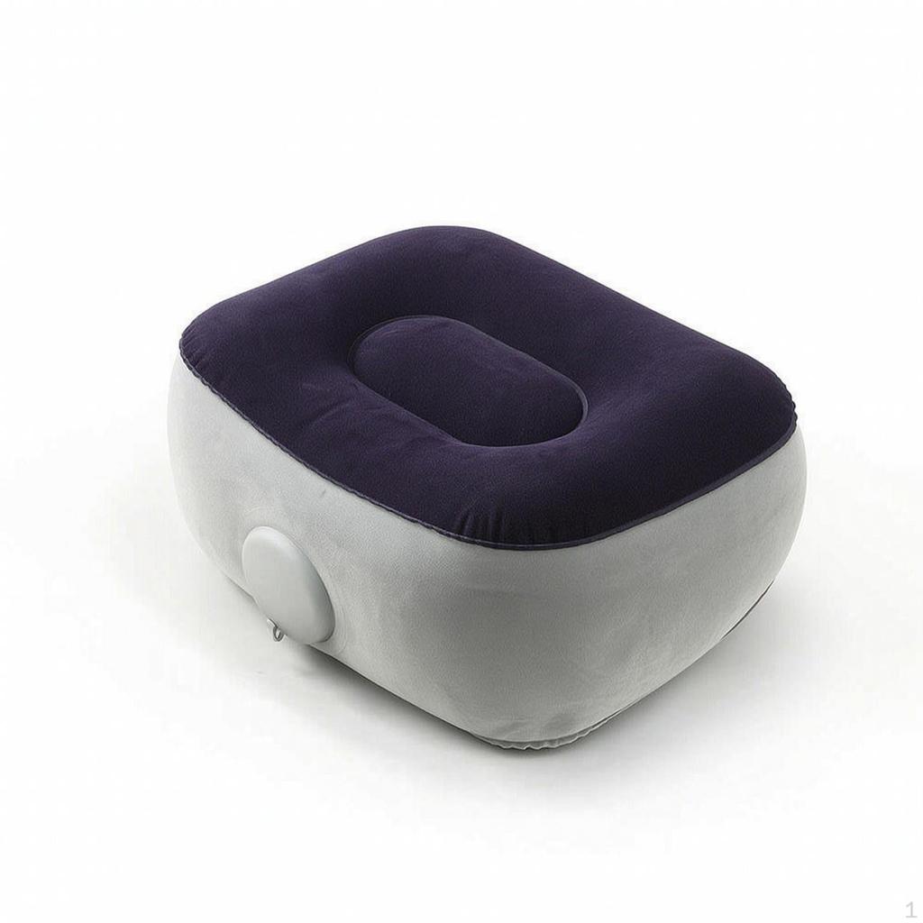 Inflatable Footrest Cushion Portable Travel with Air Inflation Opening Compact