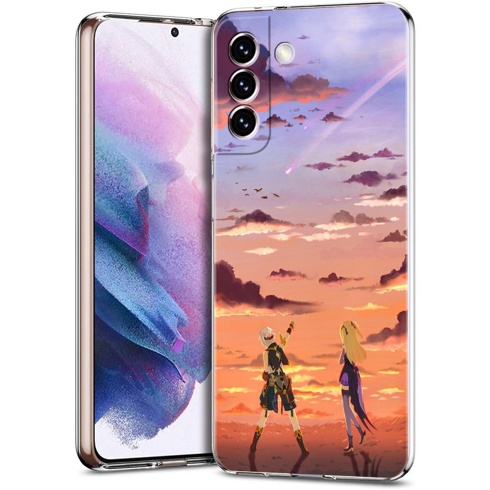 Genshin Impact Game Landscape Phone Case For Samsung Galaxy S24 Plus S23 S22 S21 S20 FE Ultra 5G S10 S10E S9 Soft Clear Cover