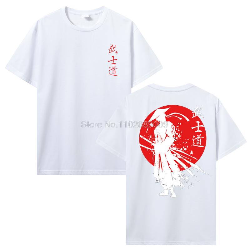 

New Japan Samurai Spirit T Shirts Japanese Style Back Print Men Cotton Tshirt Anime T-shirt Bushido Male Gifts Tees Streetwear 4XL