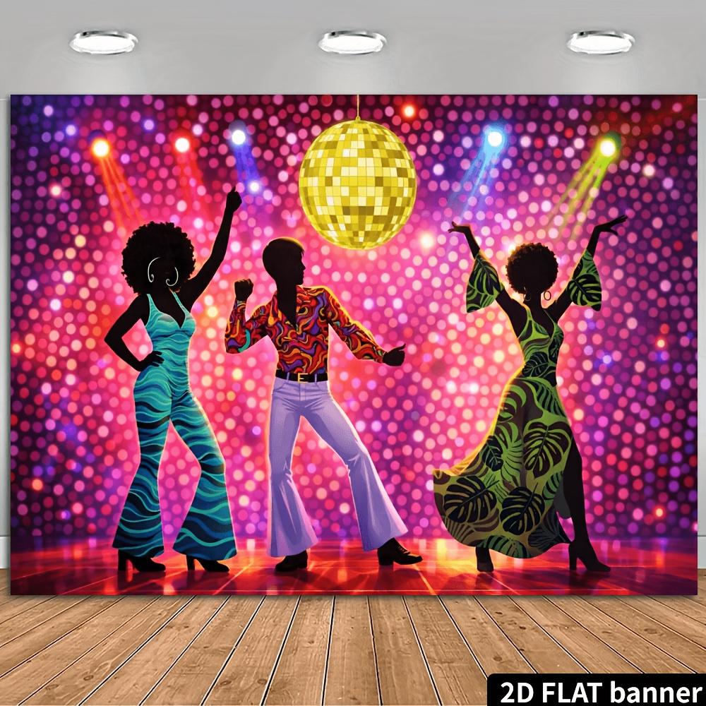 2D Planar Disco Theme Party Banner BackingDJH