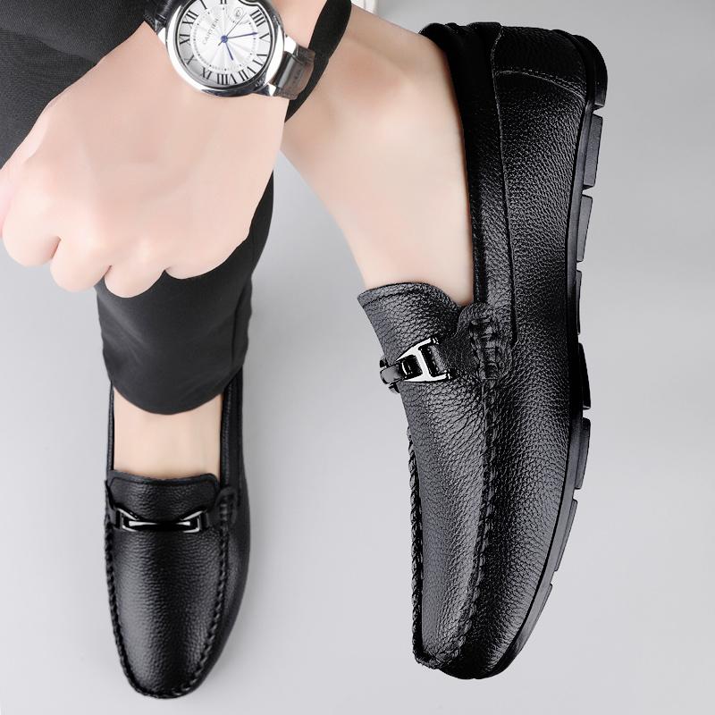 Fashion Comfortable Casual Male Lazy Footwear Mens All-match Loafers Classic Men for Wedding Shoes Genuine Leather Mens Casual Shoes
