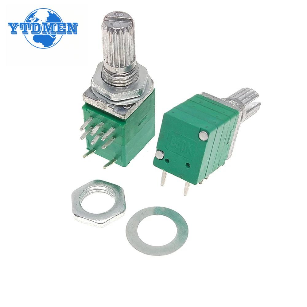 5PCS RK097N 8Pin RK097 5K 10K 20K 50K 100K B5K with A Switch Audio Shaft 15mm Amplifier Sealing Rotary Potentiometer Kit