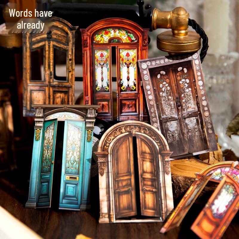 Retro Doorway Series: Self-Adhesive Laser Cut Stickers, 10 Sheets for Journals & Wood Doors