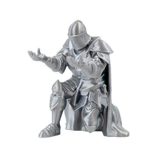 

Medieval Knight Pen Holder Kneeling Knight in Armor Pencil Holder Desktop Decoration Fun Pen Holder Gift for Students Office Workers серебряный