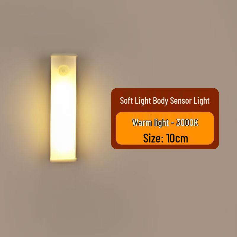 USB Rechargeable LED Motion Sensor Light Strip for Cabinets, Wardrobes, and Aisles