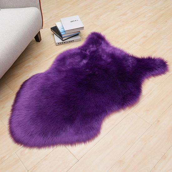 Tappeto e Cuscino in Lana Sintetica Peluche per Soggiorno