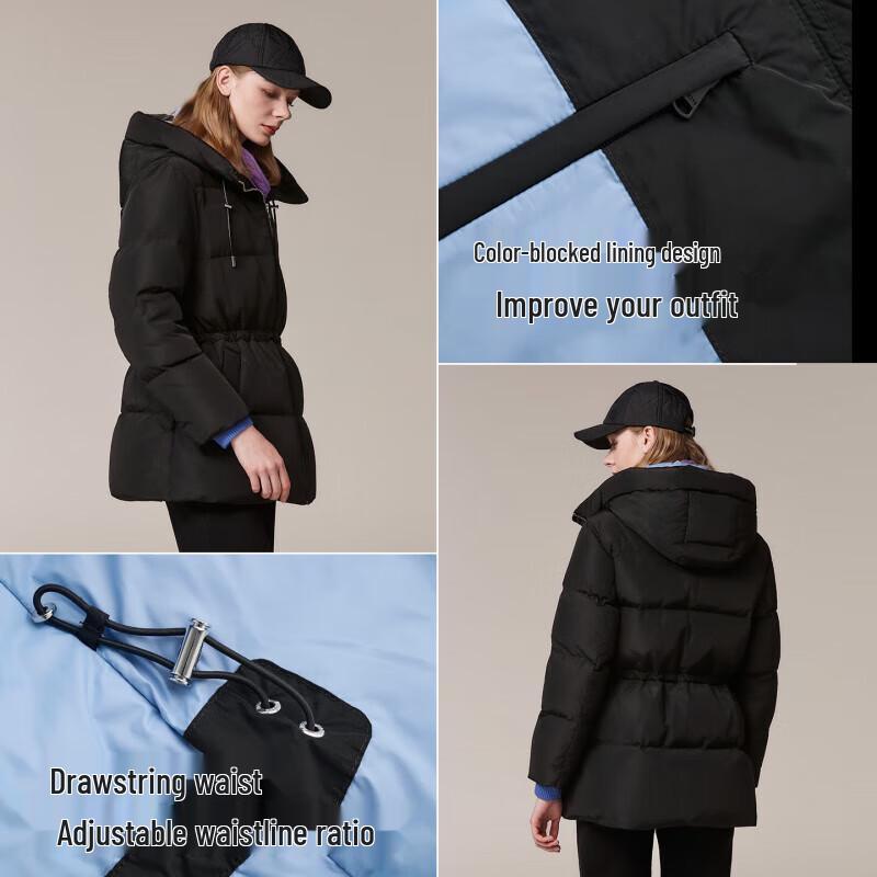 HAZZYS Women's Hooded Loose Fit Winter Down Jacket