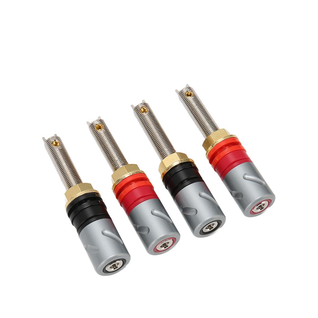 4 Pcs Banana Plug Connector Pure Copper 4mm Rhodium Plating Banana Plug Binding Post Connector for S
