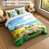 3Pcs Bedding Set Custom Name Text, 1 Sheet 2 Pillowcases Home Bed DecorAnimal Crossing