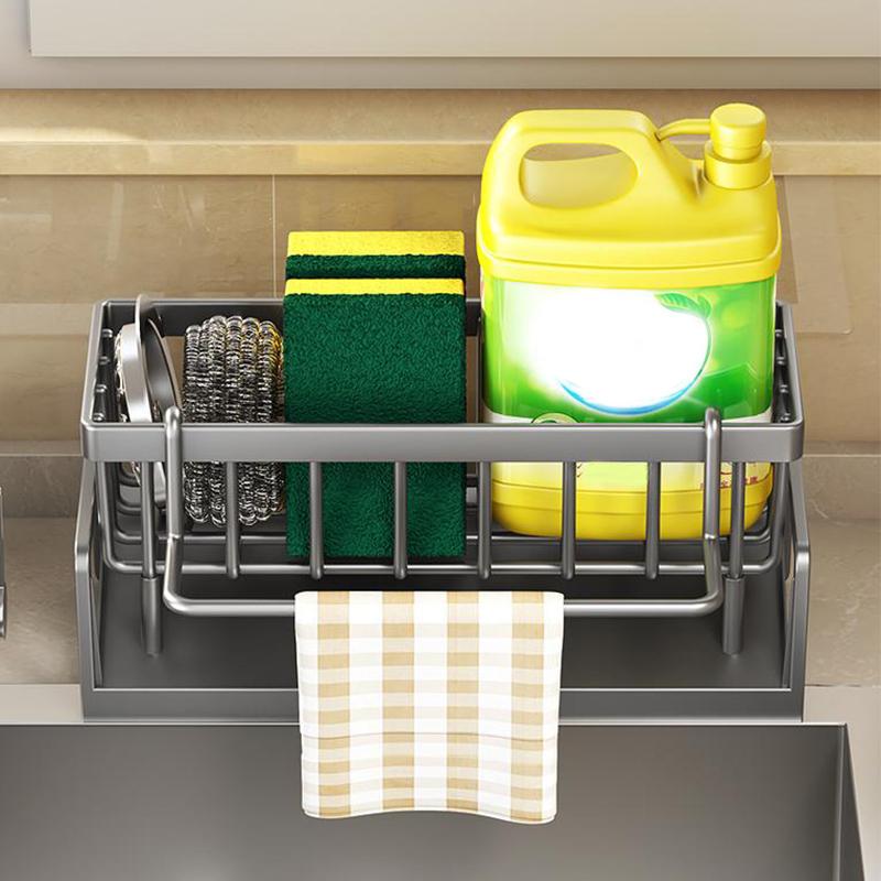 Multifunctional Sponge Rack Drainer Kitchen Shelf Sink Rag Dishwashing Detergent Dishcloth Organiser Kitchen Storage Racks