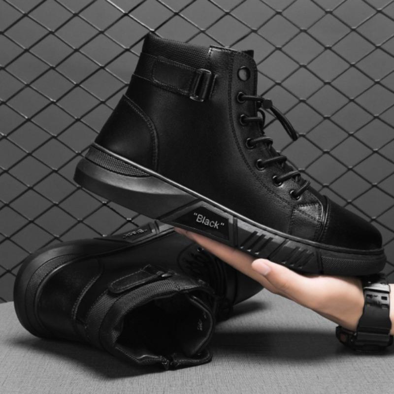 Fashion High-quality Fashion High Top Men's Leather Boots British Style Platform Boots for Men Soft Soled Men's Boots Resistant Shoes