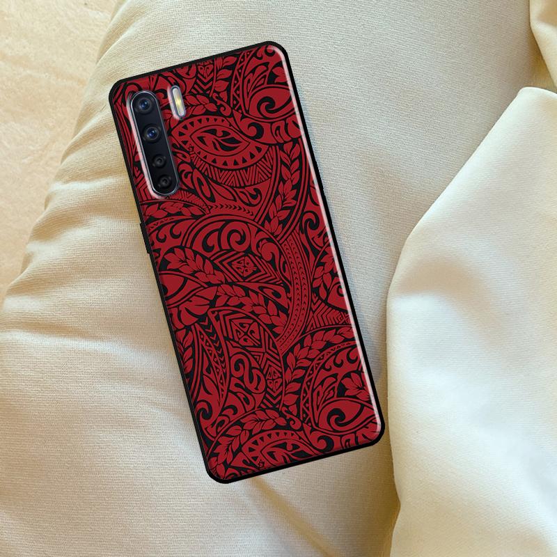 Maori Polynesian Samoan Tribal Case For Oppo A17 A94 A74 A54 A60 A40 A80 A16 A76 A96 A98 A58 A78 A18 A38 A57 A15 A5 A6 Pro