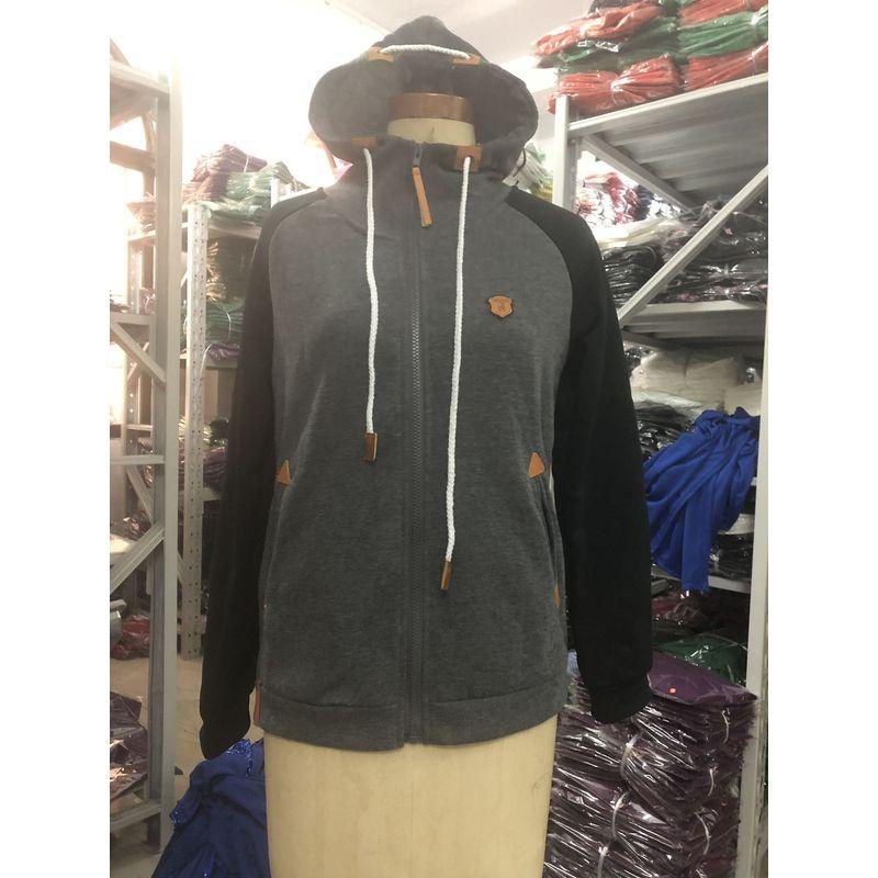 

2024 Women s Personalized Contrast Hoodie Contrast Color Hooded Sweatshirt Black M