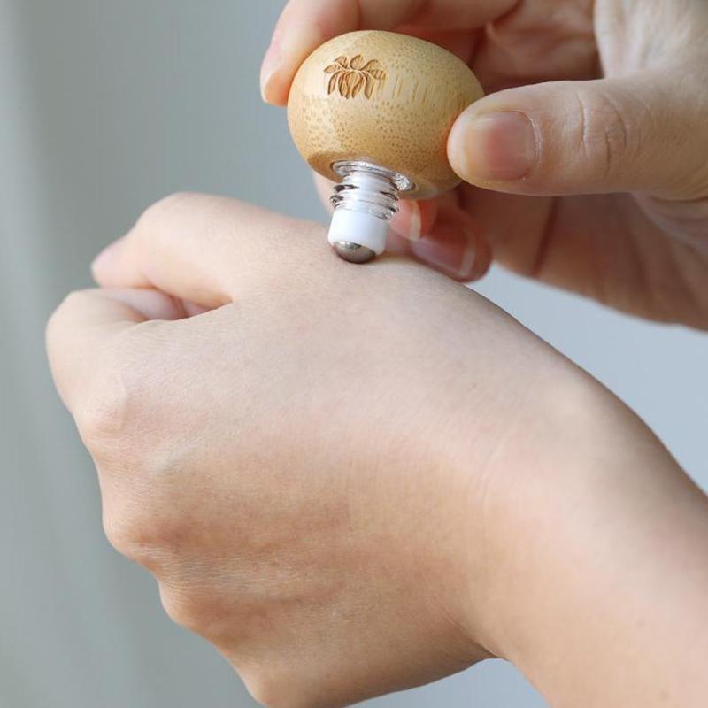1ml Bambus Kürbisform Roller Leere Flasche Hautpflegebehälter Antiker Stil Roll-On Flaschen Kleine Parfüm Ätherisches Öl