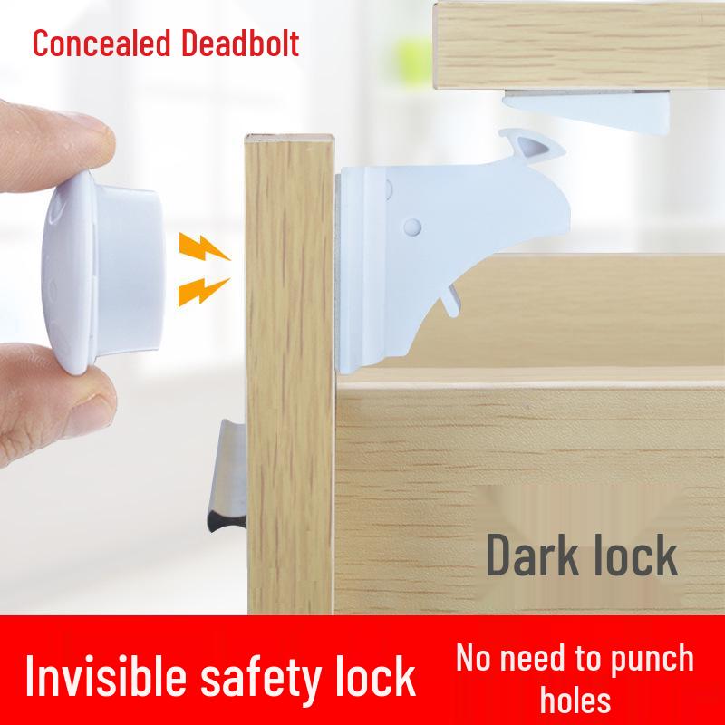 No-Drill Magnetic Cabinet & Drawer Child Safety Lock - Invisible Baby Lock