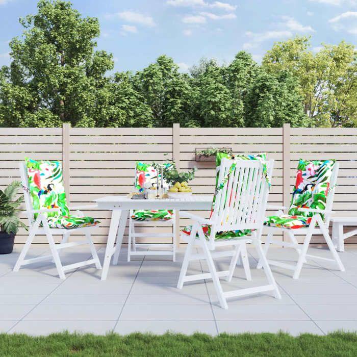 VidaXL Set of 4 High Back Chair Cushions, Waterproof Seat Pad, Non-slip Outdoor Cushion Garden 377654