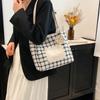 Plaid handbag new fashion casual simple tote bag large capacity shoulder armpit bag women's bag