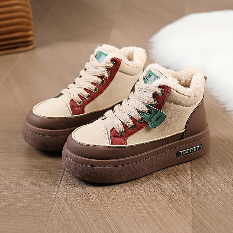 Cotton shoes women's new winter thick-soled casual velvet thickened warm soft-soled high-top sports shoes