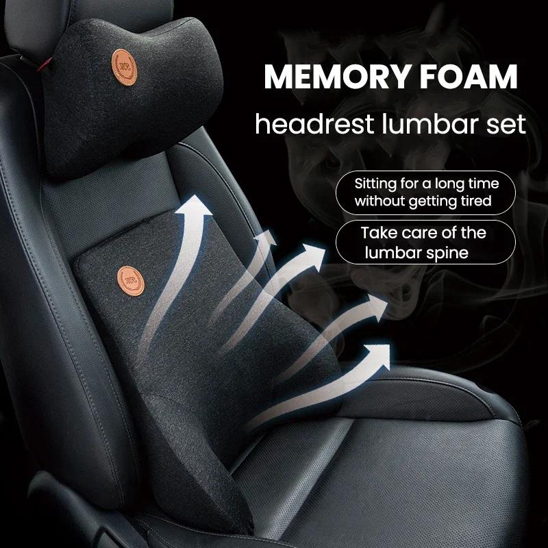 Waist Cushion Lumbar Pad Car Interior Accessories Headrest Driver Pillow Vehicle Backrest Back Support Neck Memory Foam Seat