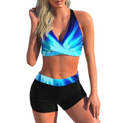 Sexy Cut-Out Rücken Hohe Taille Bikini Badeanzug Damen Kurze Hose Schnelltrocknend Zweiteilig Bademode Neu 2025 Große Größen