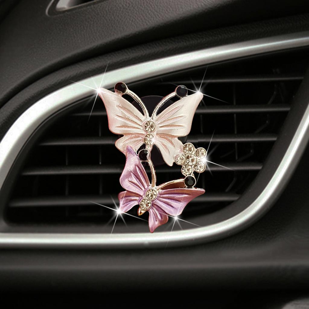 Air Freshener Butterfly Car-styling Car Perfume Natural Smell Air Conditioner  Butterfly Diamond Aromatherapy Decoration Clip