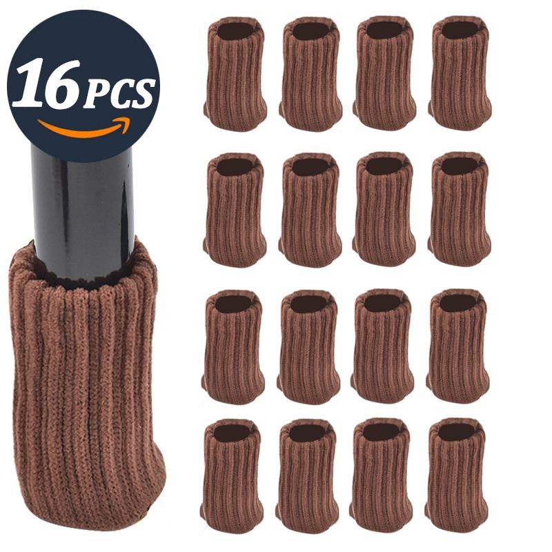 16PCS Furniture Feet Knitted Protectors Chair Legs Floor Anti-Slip Pads Table Legs Socks for Floor Protectors Chair Pads Covers