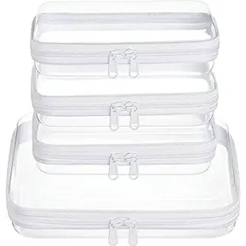 Travel Organizer Pvc Soft Bag With Zipper For Cosmetic And Clothing Storage
