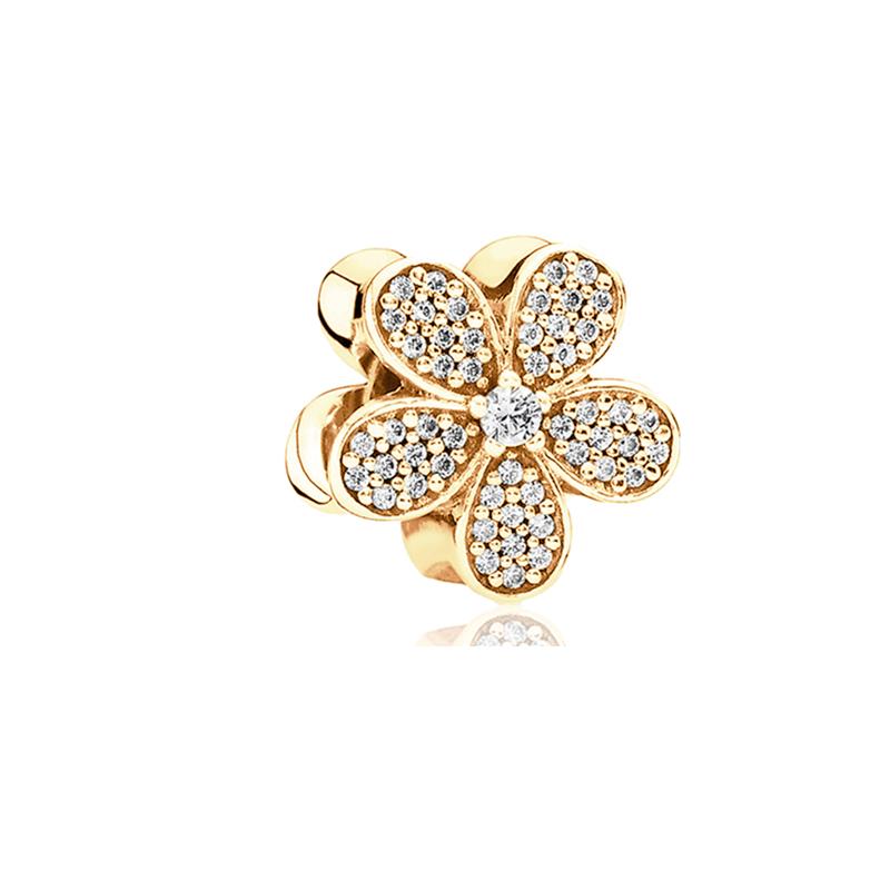 Gold plated Daisy Flower, Butterfly, Bee Dangle Charm Bead fit European Original Bracelet Women DIY Jewelry Accessories