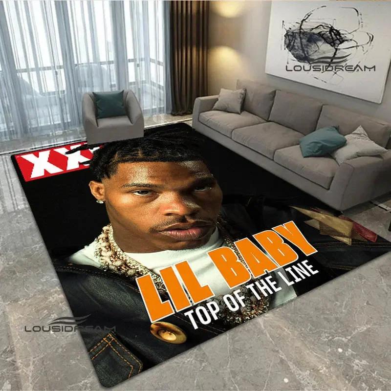 2026 Hip-hop singer Lil Baby carpet Non-slip carpet Yoga mat carpets for living room area rug Door pad anime rug birthday gift