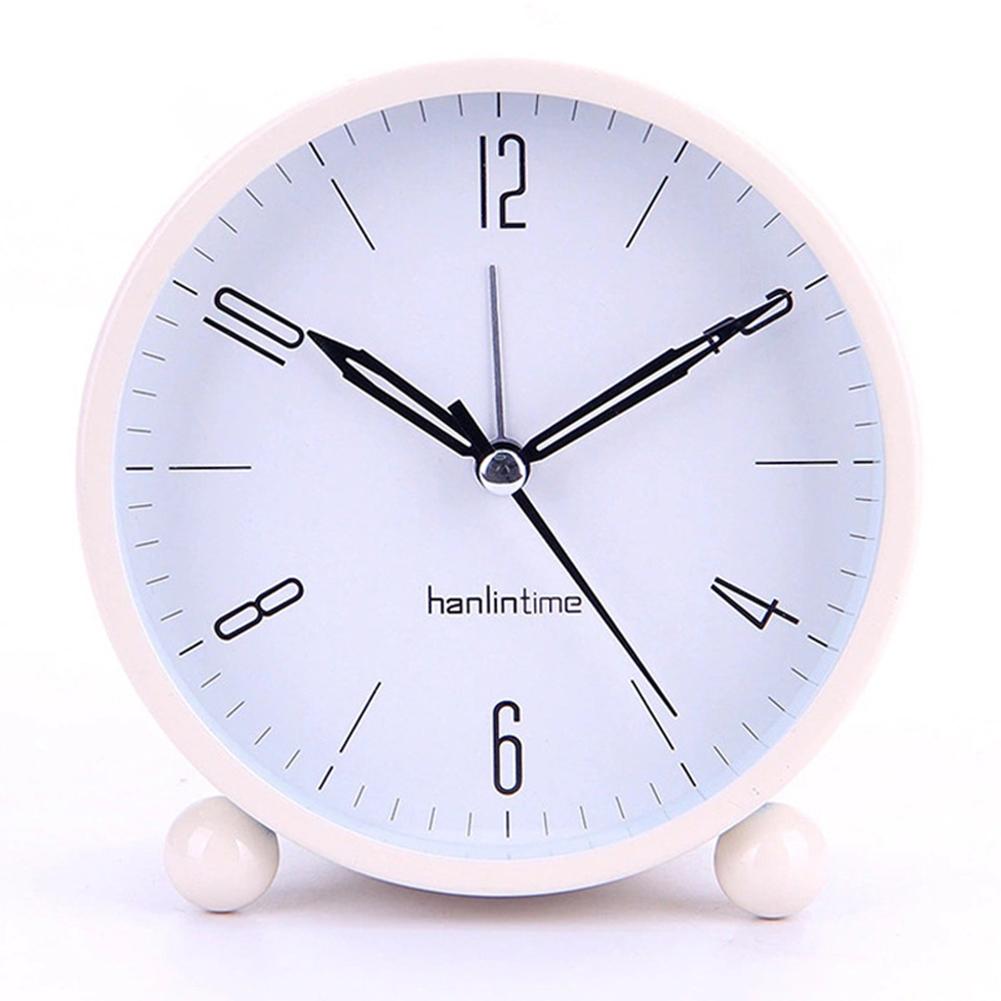 4 Inch Round Alarm Clock With Night Light Silent Large Digital Display Bedside Alarm Clock
