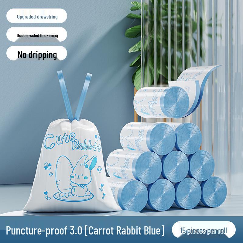 Large Capacity Leakproof High Temperature Resistant Drawstring Trash Bags for Kitchen 1 Roll 15 Bags 584₽